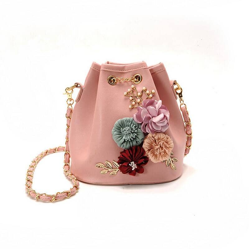Elegant Floral Bucket Bag