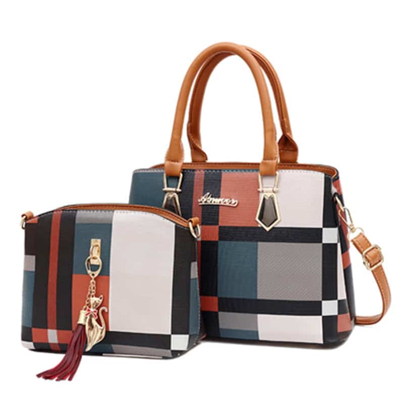 Color Block Handbag with Organizer