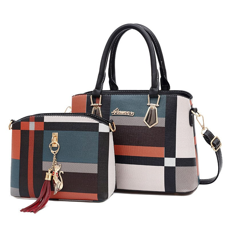 Color Block Handbag with Organizer