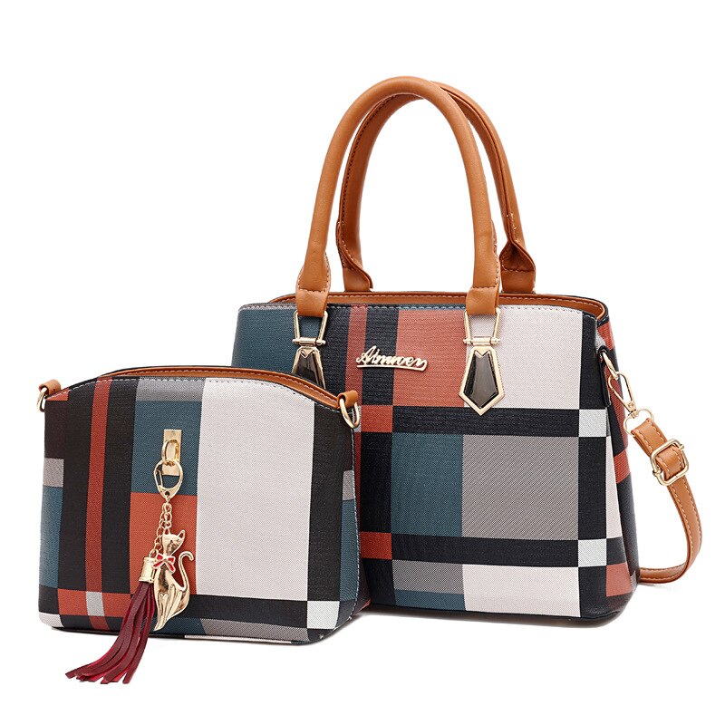 Color Block Handbag with Organizer
