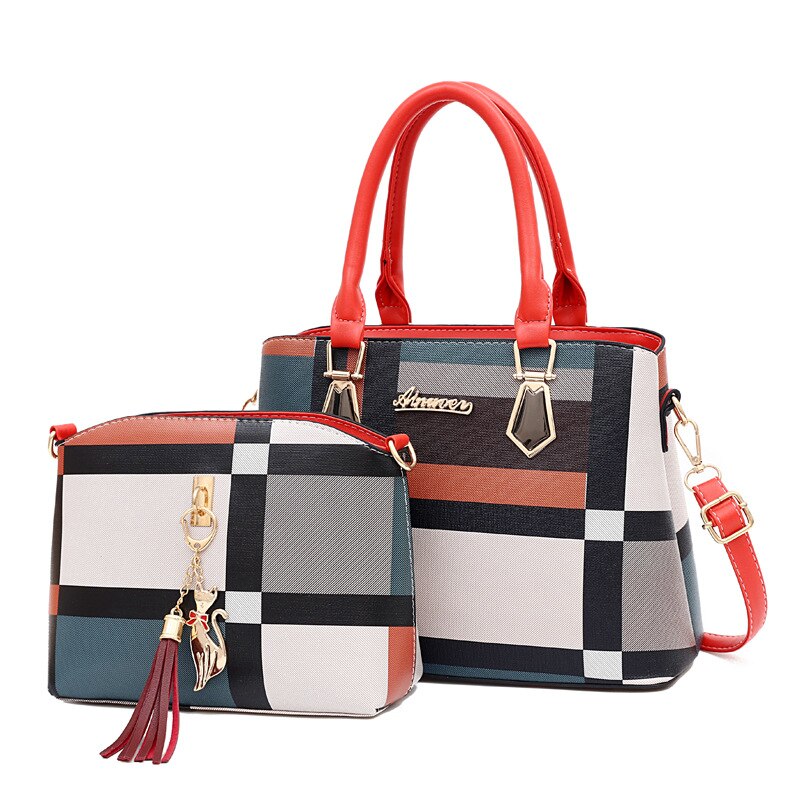 Color Block Handbag with Organizer