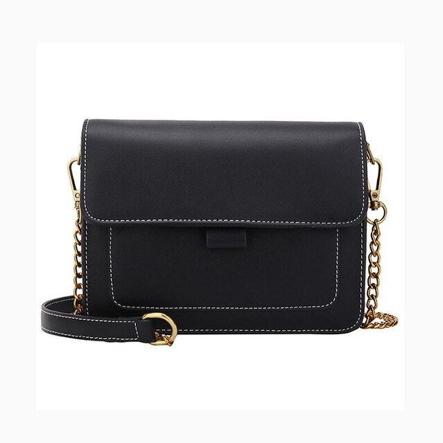 Mimi Contrast Color Leather Crossbody Bag for Women
