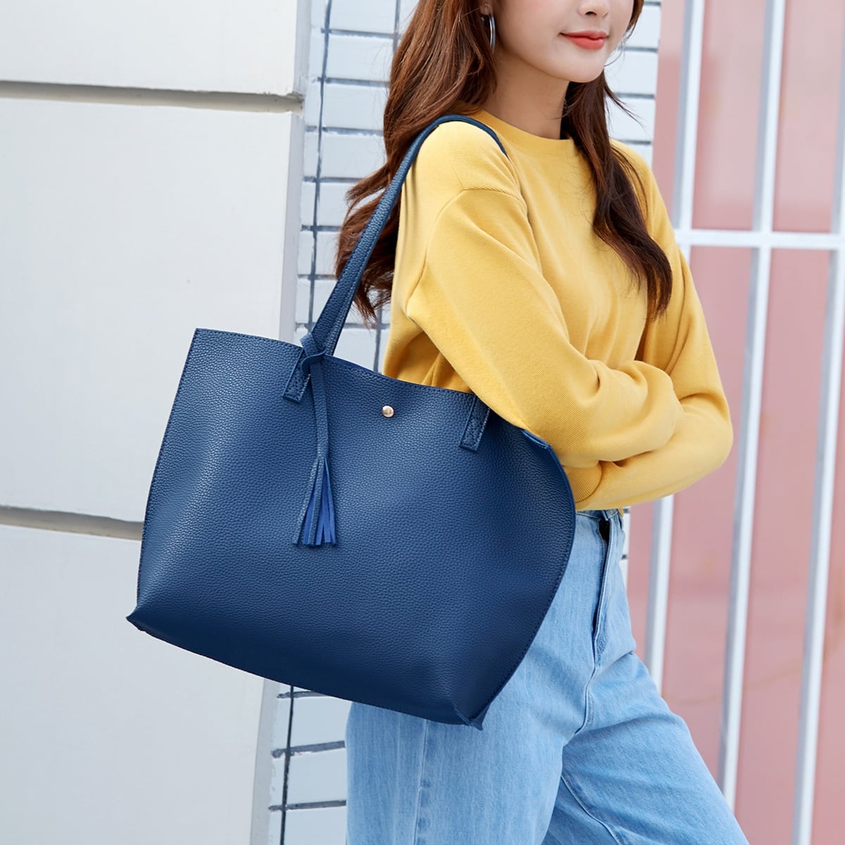 Solid Color Casual Shoulder Bag