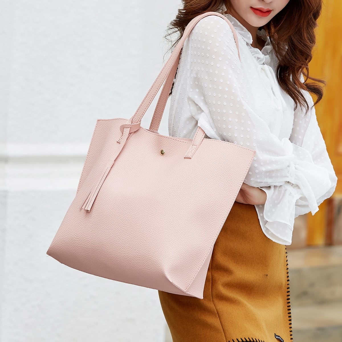 Solid Color Casual Shoulder Bag