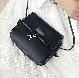 Elegant Crossbody Bag with Deer Pendant