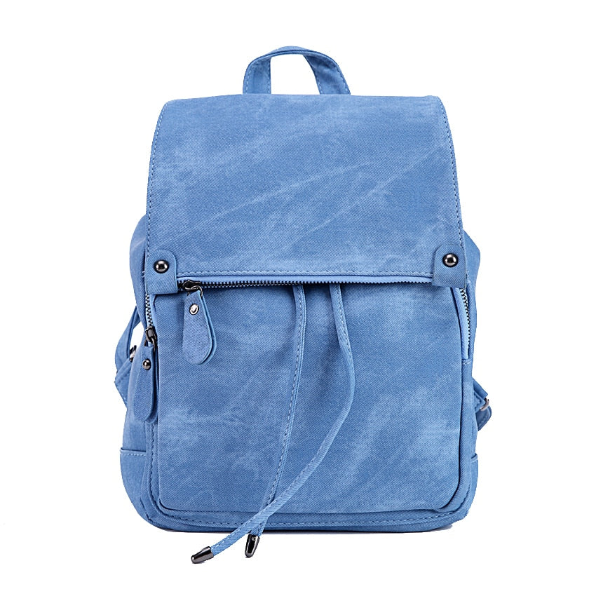 Preppy Style PU Leather Backpack