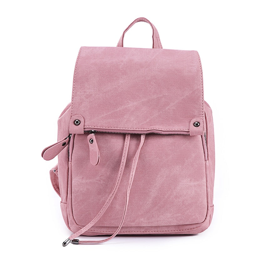 Preppy Style PU Leather Backpack