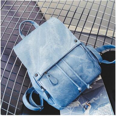 Preppy Style PU Leather Backpack
