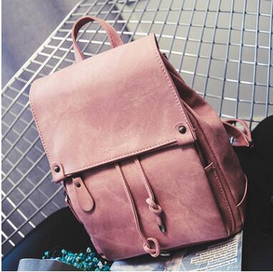 Preppy Style PU Leather Backpack