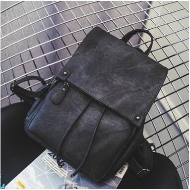 Preppy Style PU Leather Backpack