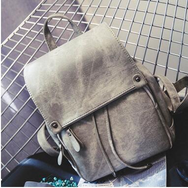 Preppy Style PU Leather Backpack