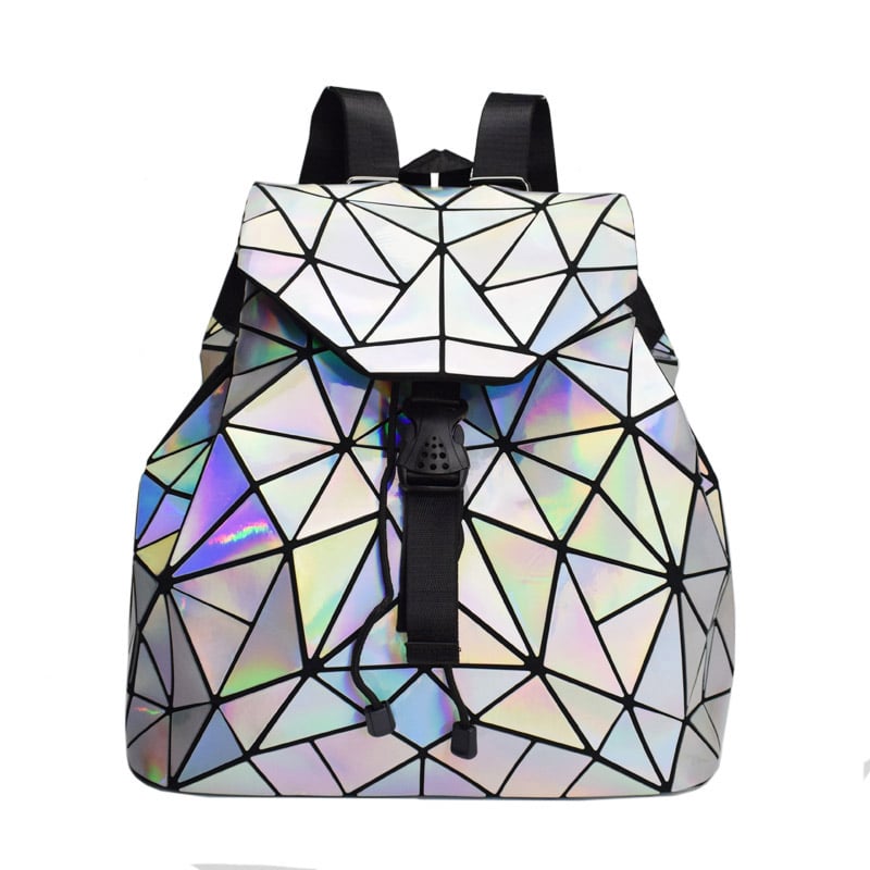 Geometric Style Holographic Mosaic Backpack