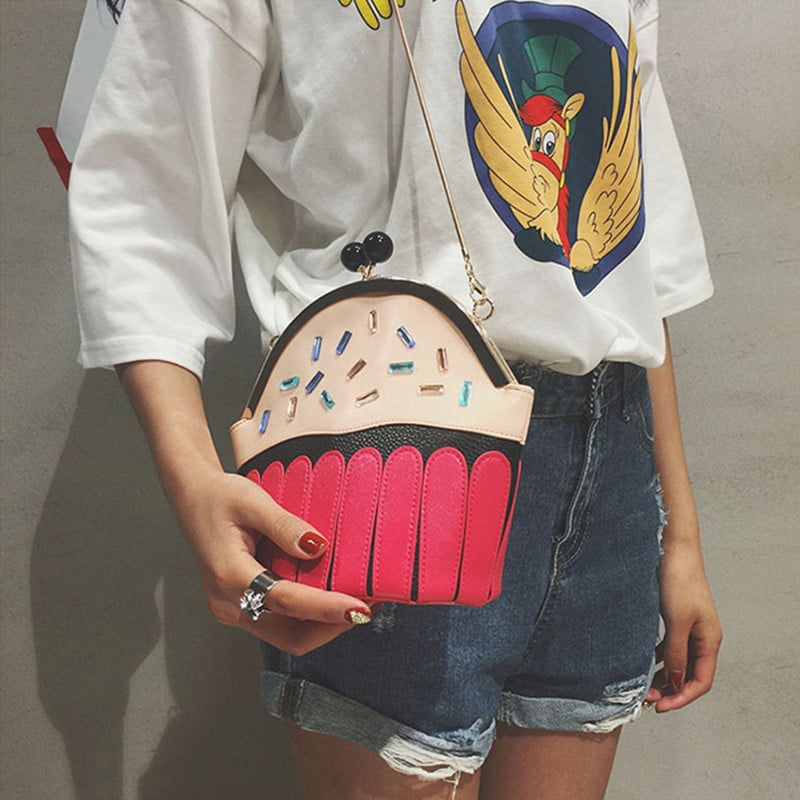 Kawaii Fashion Pink Cake Shoulder Bags