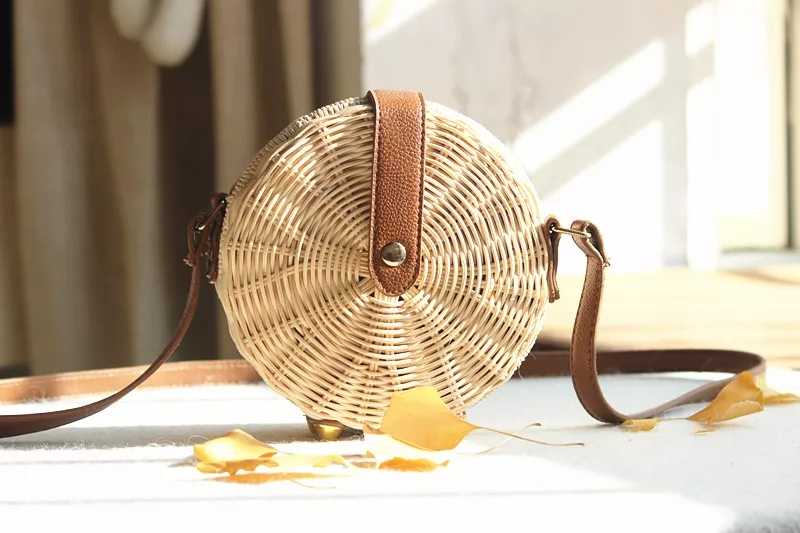 Safari Style Woven Straw Crossbody Bag