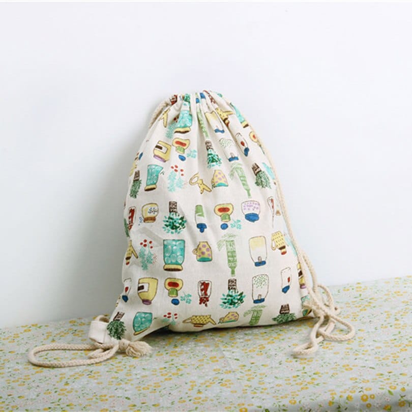 Softback Prined Drawstring Backpack