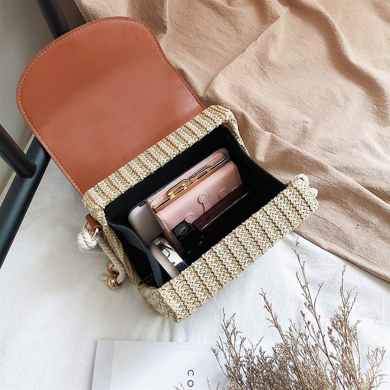 Rattan Detail Handle Bag