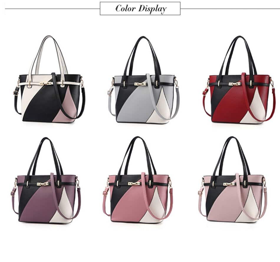 Luxury Geometric Patterned PU Leather Handbag