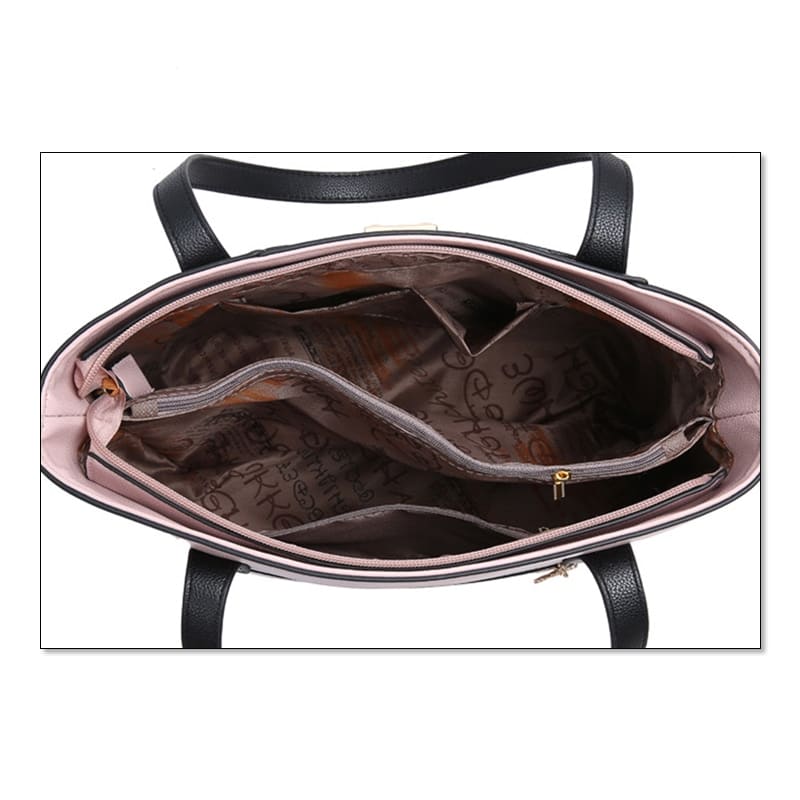 Luxury Geometric Patterned PU Leather Handbag