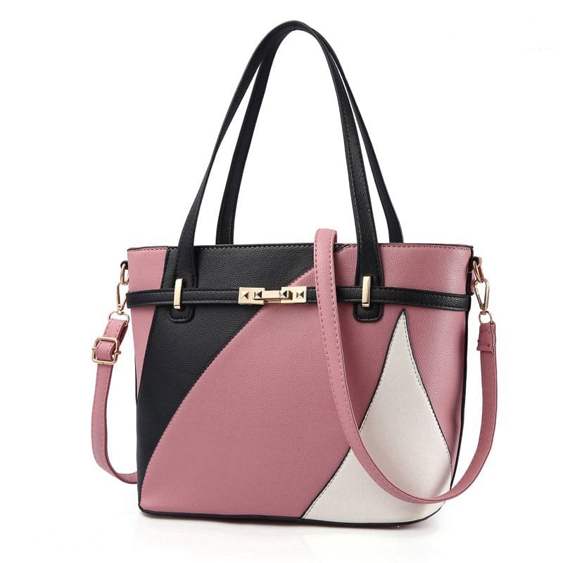Luxury Geometric Patterned PU Leather Handbag