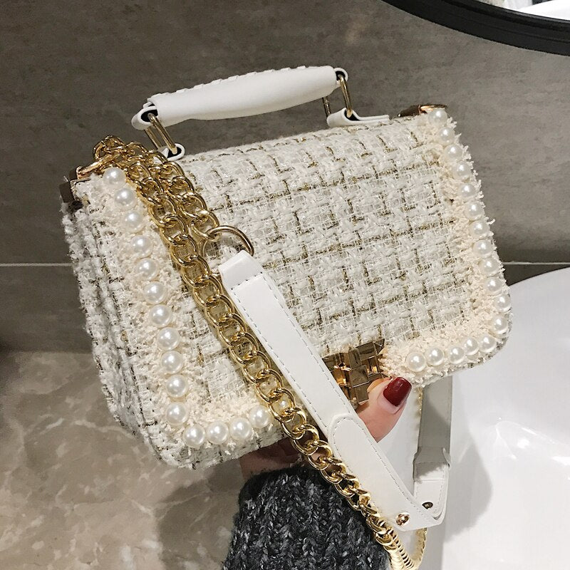 Winter Fashion Pearl Shoulder Bag