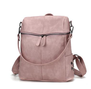 Trendy Multifunctional Solid Color Backpack