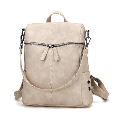 Trendy Multifunctional Solid Color Backpack