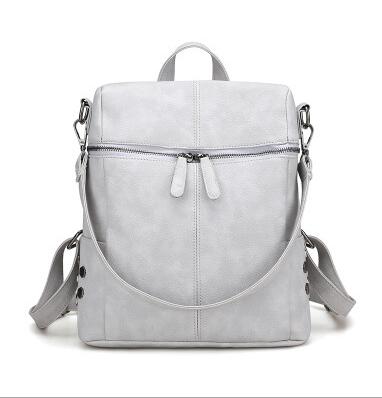 Trendy Multifunctional Solid Color Backpack