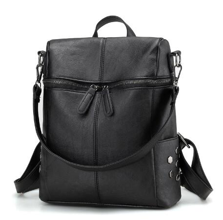 Trendy Multifunctional Solid Color Backpack