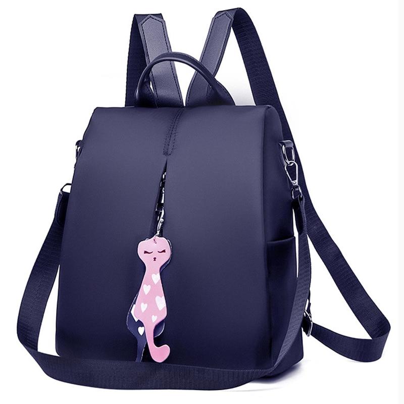 Small Backpack with Cat Pendant
