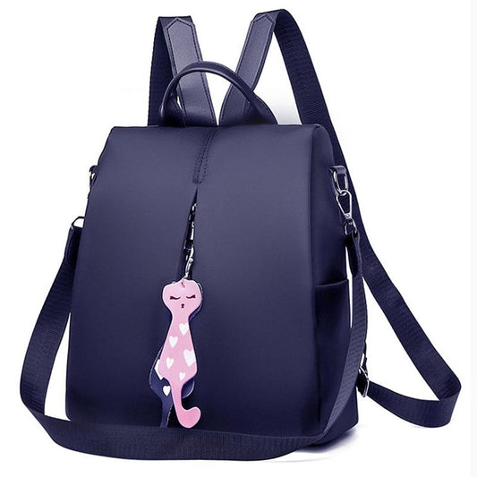 Small Backpack with Cat Pendant