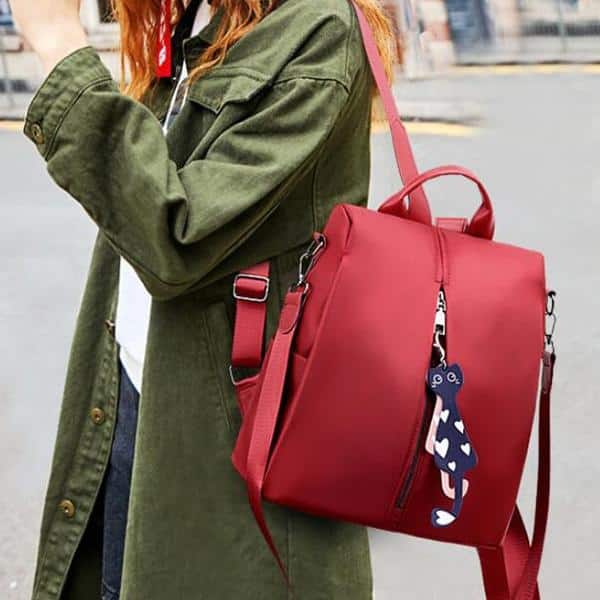 Small Backpack with Cat Pendant