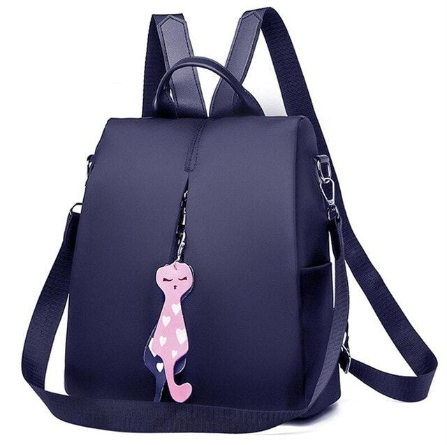 Small Backpack with Cat Pendant