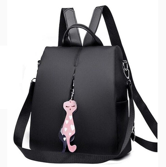 Small Backpack with Cat Pendant