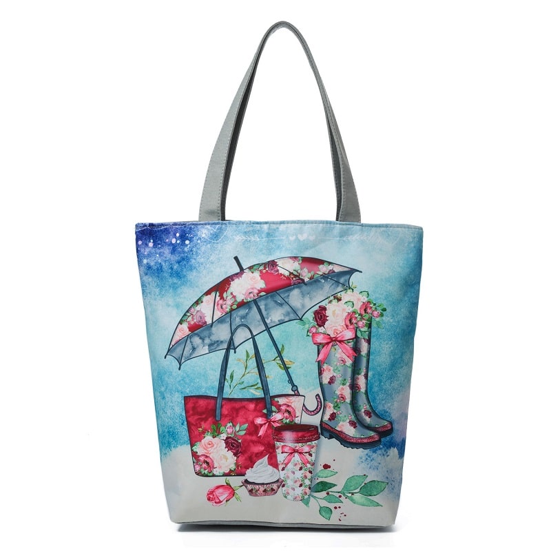 Beach Printed Canvas Handbags