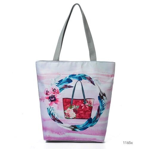 Beach Printed Canvas Handbags