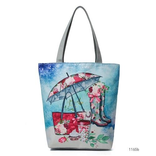 Beach Printed Canvas Handbags
