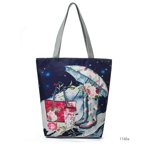 Beach Printed Canvas Handbags