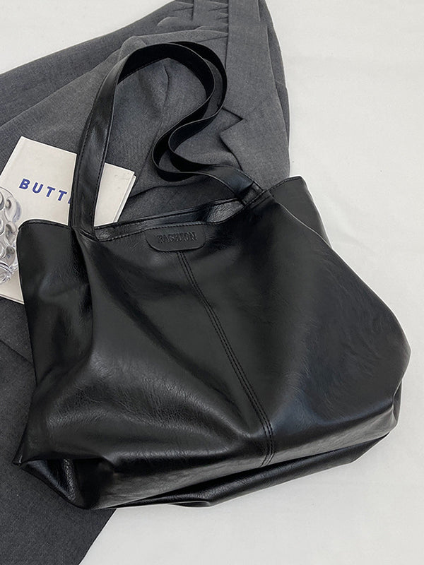 Solid Color Zipper Tote Bags Handbags