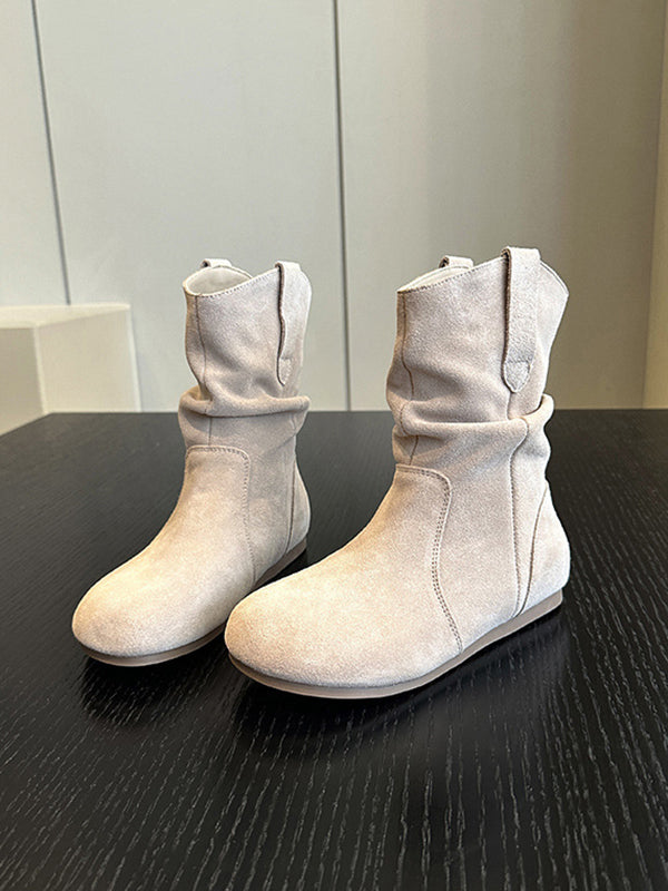 Round-Toe Split-Joint Boots