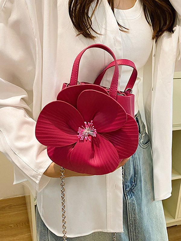 Flower Shape Pleated Split-Joint Tote Bags Handbags Crossbody Bags Bags