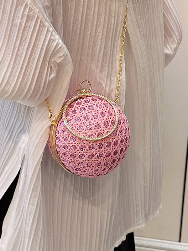 Chains Geometric Rhinestone Shiny Handbags Evening Bags & Clutches Crossbody Bags Bags Accessories Bags