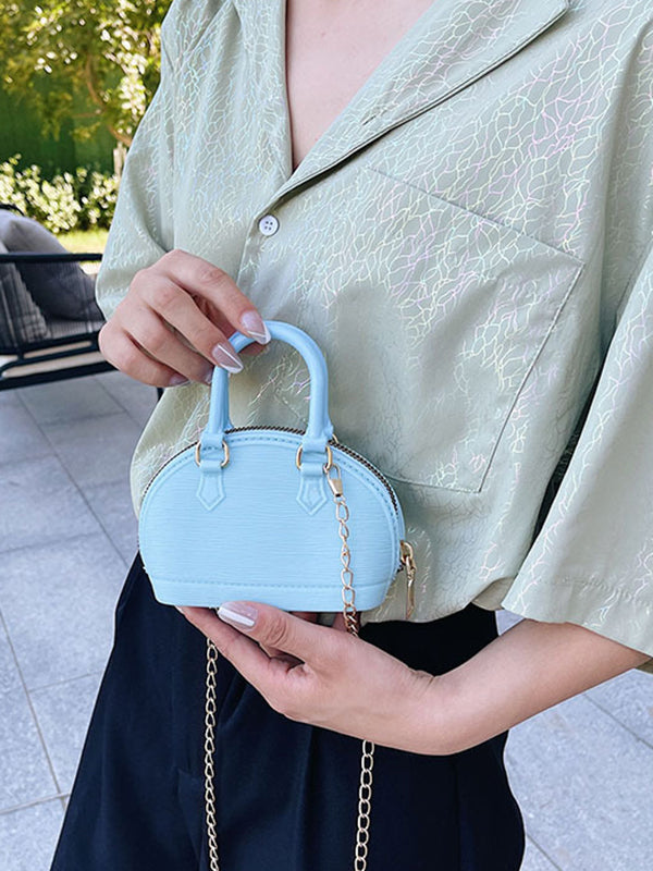 Chains Geometric Zipper Satchels Crossbody Bags