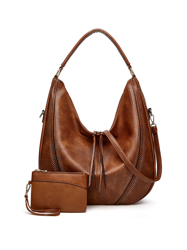 2 Pcs Pockets Zipper Handbags