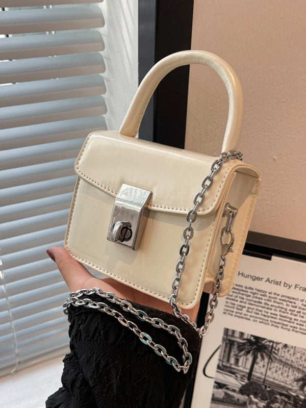 Chains Solid Color Crossbody Handbags