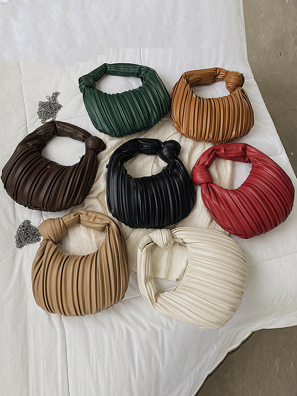 Pleated Split-Joint Zipper Shoulder Bags Handbags Bags Accessories