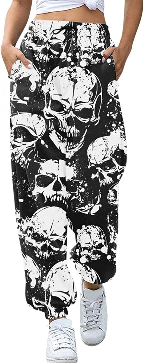 Palazzo Lounge Pants Wide Leg Printed Cropped Bottoms Baggy Trousers Sweatpants