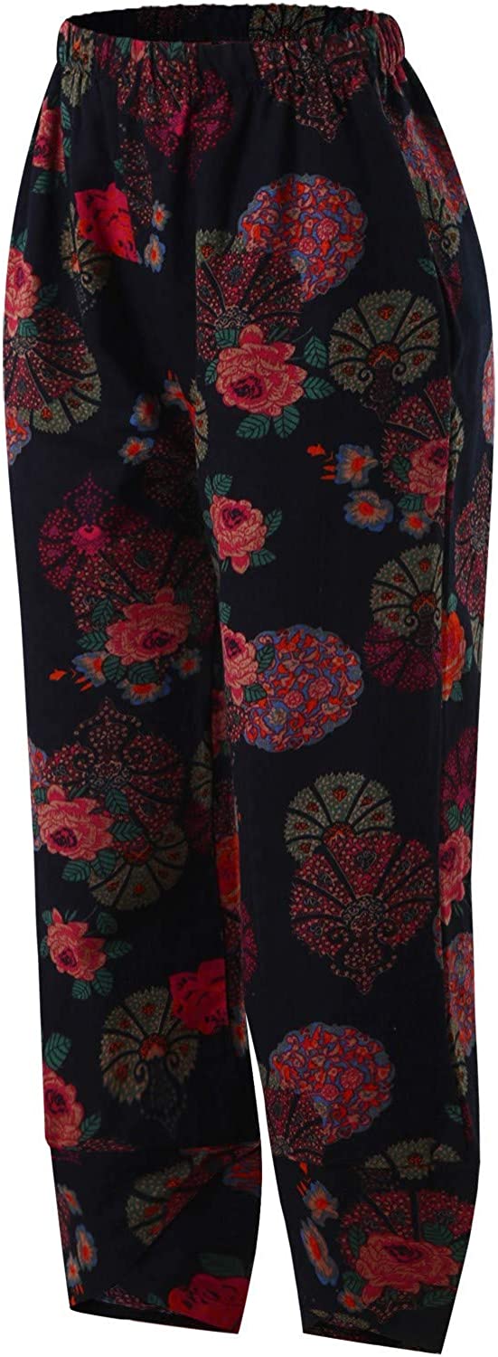 Palazzo Lounge Pants Wide Leg Printed Cropped Bottoms Baggy Trousers Sweatpants