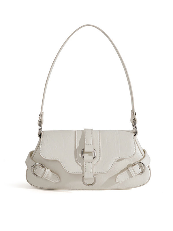 Belt Buckle Geometric Shiny Split-Joint Shoulder Bags Handbags Bags