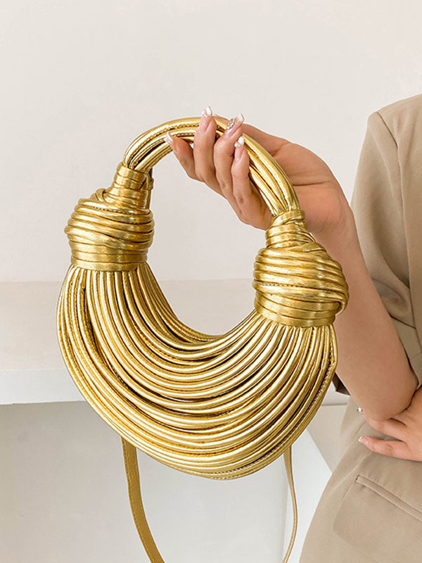 Shiny Solid Color Split-Joint Crossbody Bags Bags Accessories Bags