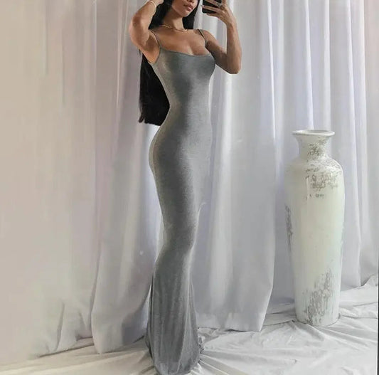 Satin Slip Backless Maxi Dress